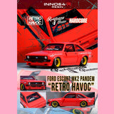 PREORDER INNO64R 1/64 RESIN FORD ESCORT MK2 PANDEM "EMOTION" RETRO HAVOC Red IN64R-MK2P-RED (Approx. Release Date : NOV 2025 subject to the manufacturer's final decision)