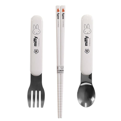 KUTSUWA Miffy Set: Chopsticks, Spoon, and Fork 4901478175732