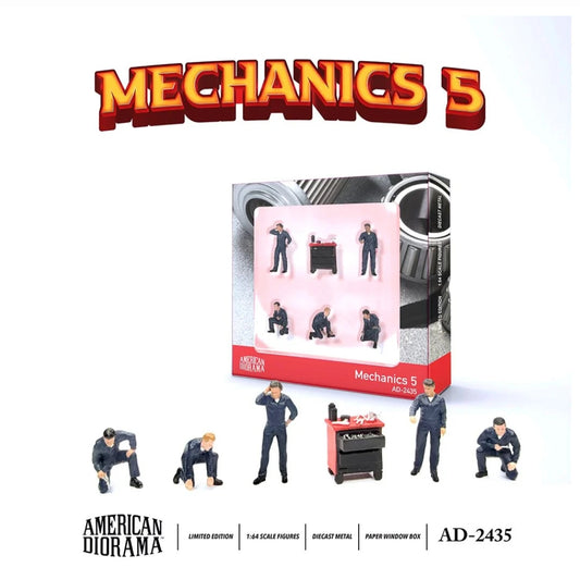 AMERICAN DIORAMA 1:64 Limited Edition Die Cast Figure Set - Mechanics 5 AD-2435MJ