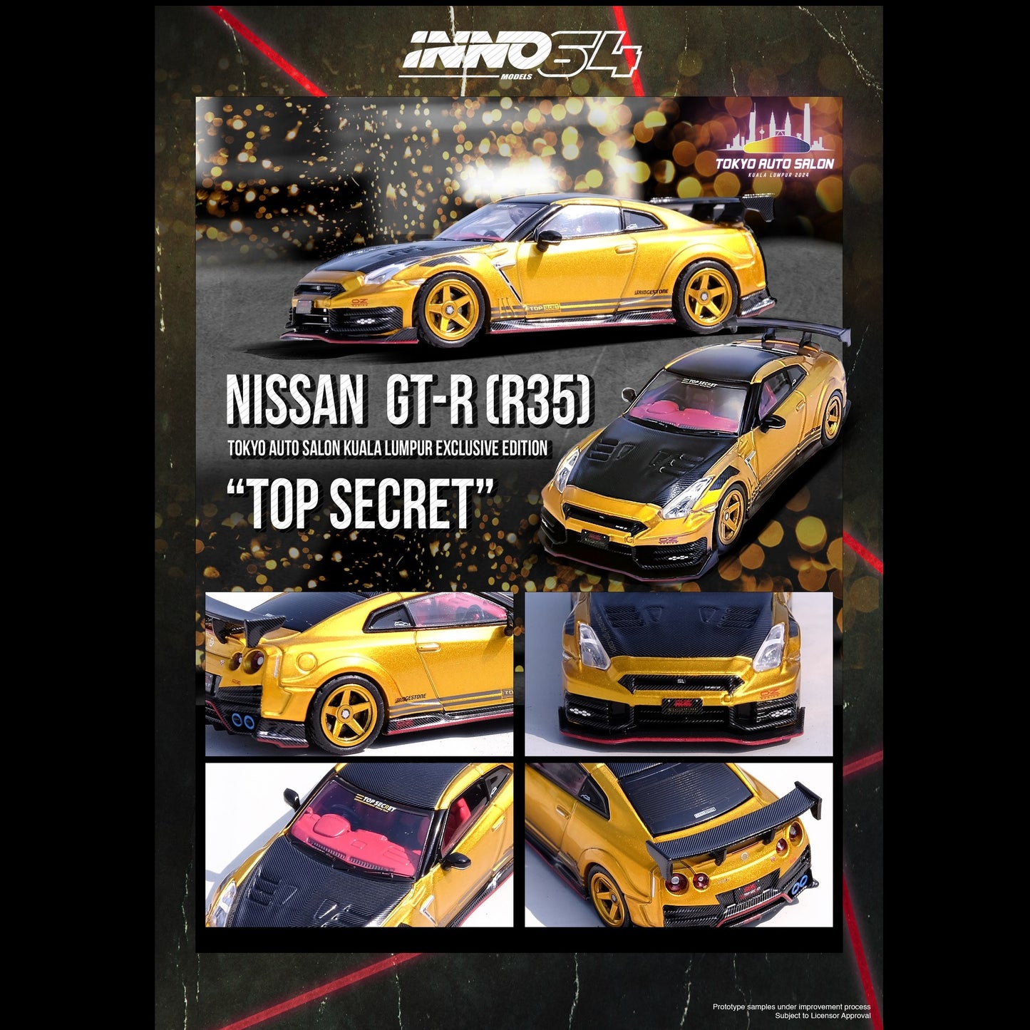 INNO64 1/64 NISSAN SKYLINE GT-R (R35) "TOP SECRET" Tokyo Auto Salon 2024 Kuala Lumpur Exclusive Edition