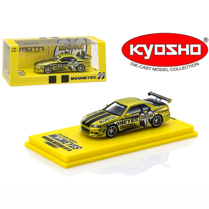 PREORDER KYOSHO 1/64 Nissan Skyline GT-R (R34) MOONEYES (1) with LED (Designed by MONNEYES)  07134LM1 (Approx. Release Date: Q4 2026 and subject to the manufacturer's final decision)