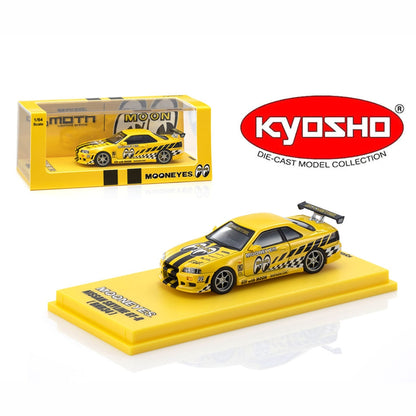 PREORDER KYOSHO 1/64 Nissan Skyline GT-R (R34) MOONEYES (2) with LED (Designed by KYOSHO) 07134LM2 (Approx. Release Date: Q4 2026 and subject to the manufacturer's final decision)