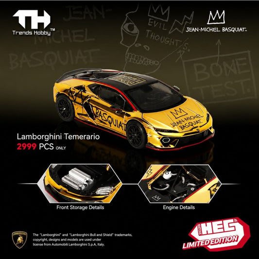 Trends Hobby 1/64 Lamborghini Temerario Basquiat collaboration（Chrome Gold) 241082(E) [HOBBY EXPO CHINA HEC 2026] Limited Edition 2999pcs **Limited to ONE per customer**