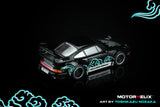 PREORDER Motorhelix 1/64 RWB 964 Black SILVER-FENIX with 1/64 magnetic air-cooled engine M62102 (Approx. Release Date: Q3 2026 and subject to the manufacturer's final decision)