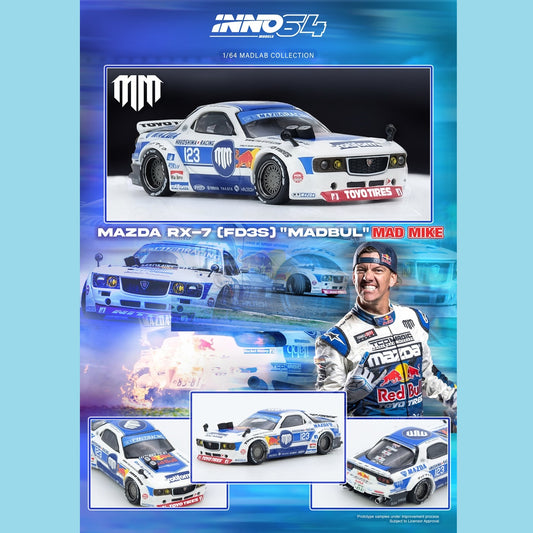INNO64 1/64 MAZDA RX7 (FD3S) "PANDEM ROCKET BUNNY" MADBUL MADLAB COLLECTION 001 IN64-MADLAB01-MADBUL