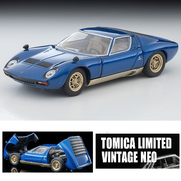 PREORDER TOMYTEC TLVN 1/64 LV Lamborghini Miura SV (Metallic Blue) (Approx. Release Date : OCT 2025 subject to manufacturer's final decision)