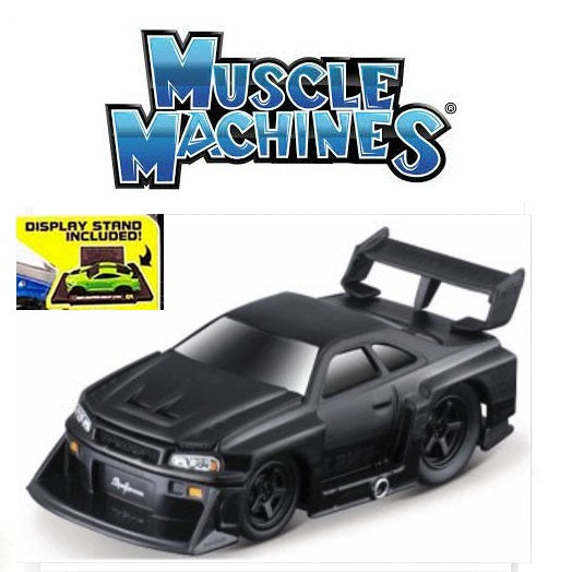 PREORDER Muscle Machines 1/64 Liberty Walk 1999 Nissan Skyline GT-R R34 Black MS15588BK (Approx. Release Date : MAY 2024 subject to manufacturer's final decision)