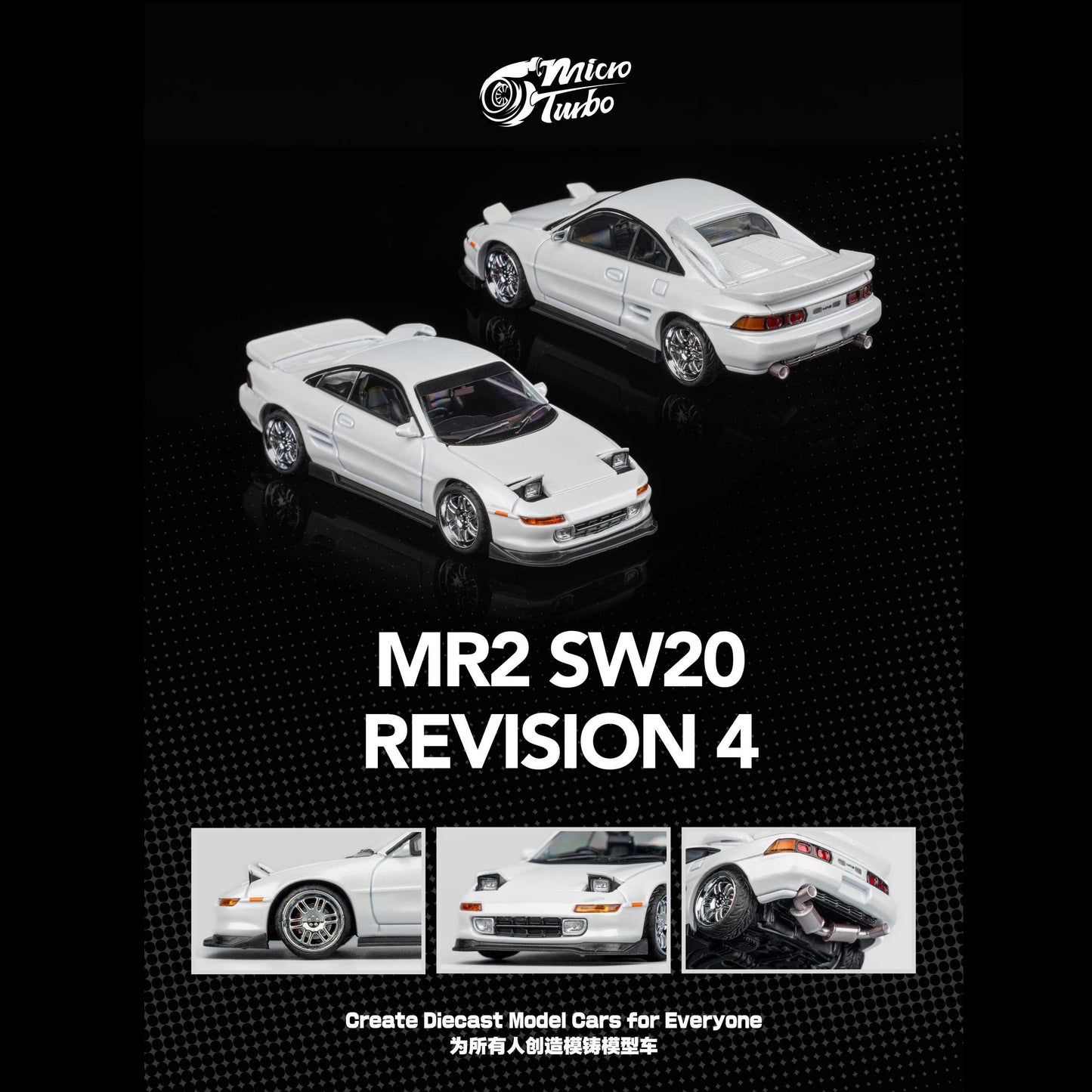 Micro Turbo 1/64 Custom MR-2 SW20 Revision 4 Ver.2 - White MT6402C2
