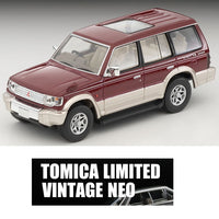 PREORDER TOMYTEC TLVN 1/64 Mitsubishi Pajero Mid Roof Wide VR (Red/Beige) 1996 LV-N206b (Approx. Release Date : Feb 2025 subject to manufacturer's final decision)