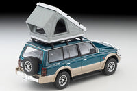 PREORDER TOMYTEC TLVN 1/64 Mitsubishi Pajero Mid Roof Wide VR with optional parts (green/beige) 1991 with tent and figure LV-N206c (Approx. Release Date : Feb 2025 subject to manufacturer's final decision)