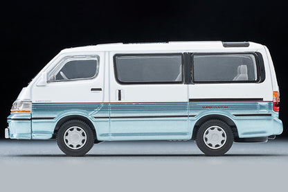 TOMYTEC TLVN 1/64 Toyota Hiace Wagon Super Custom (White / Light Blue) 1990 LV-N208d