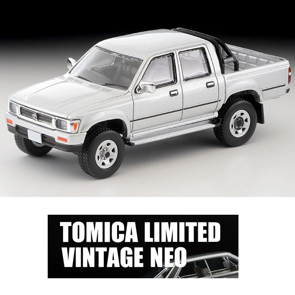 TOMYTEC TLVN 1/64 Toyota Hilux 4WD Pickup Double Cab SSR (Silver) 1991 LV-N256c