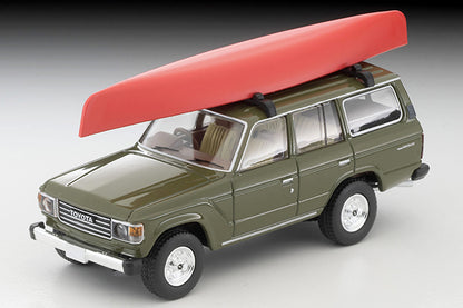 TOMYTEC TLVN 1/64 Toyota Land Cruiser 60 (Olive) Canoe, Figure Included LV-N279e