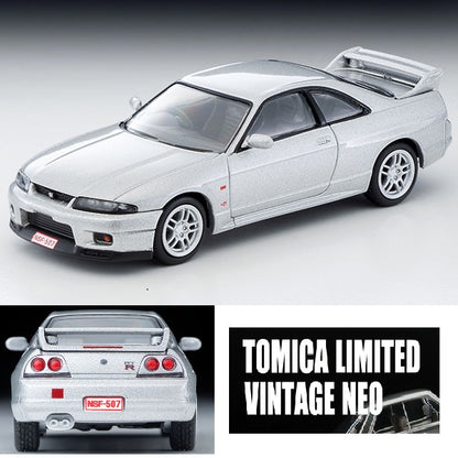 TOMYTEC TLVN 1/64 Nissan Skyline GT-R Nurburgring Time Attack Silver LV-N308b