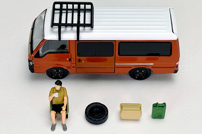 TOMYTEC TLVN 1/64 Mazda Bongo Brawny Van Custom Specification (Brown) Roof Carrier, Figure Included LV-N310d