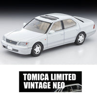 PREORDER TOMYTEC TLVN 1/64 Toyota Celsior C-Spec F Package (Pearl White/Silver) 1997 LV-N356a (Approx. Release Date : FEB 2026 subject to manufacturer's final decision)