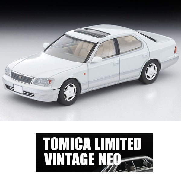 PREORDER TOMYTEC TLVN 1/64 Toyota Celsior C-Spec F Package (Pearl White/Silver) 1997 LV-N356a (Approx. Release Date : FEB 2026 subject to manufacturer's final decision)
