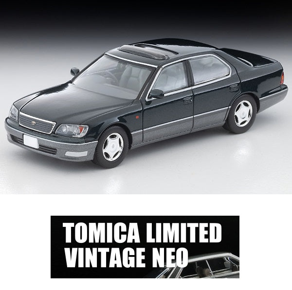 PREORDER TOMYTEC TLVN 1/64 Toyota Celsior C-Spec F Package (Green/Gray) 1997 LV-N356b (Approx. Release Date : FEB 2026 subject to manufacturer's final decision)