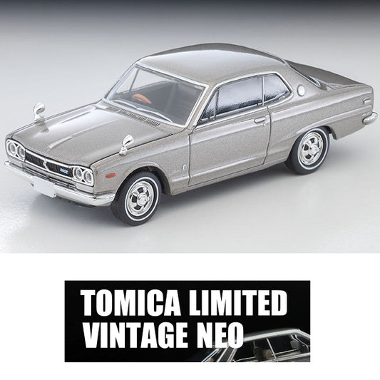 TOMYTEC TLVN 1/64 Nissan Skyline Hardtop 2000GT (Silver) 1971 LV-N357a
