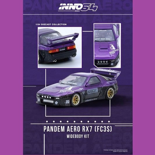 INNO64 1/64 MAZDA RX7 (FC3S) "PANDEM ROCKET BUNNY" Purple IN64-RX7FCP-PB