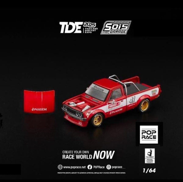 POPRACE 1/64 Pandem Datsun 620 RED TDE 2025 Exclusive Event Model PR640283