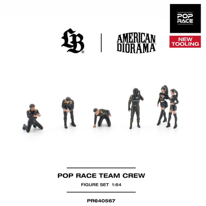 PREORDER POPRACE 1/64 POP RACE TEAM CREW (6 Figures) PR640567 (Approx. Release Date: Q1 2027 and subject to the manufacturer's final decision) **Diecast car not included**