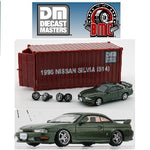 BM Creations x Diecast Master 1/64 Nissan Silvia S14 with Plastic Container GREEN RHD DM64005