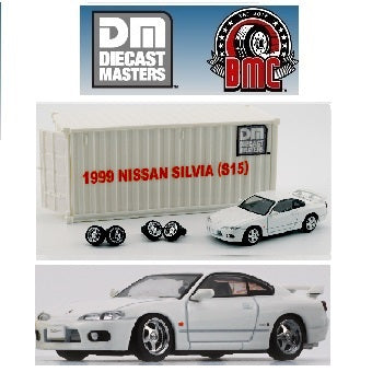 BM Creations x Diecast Master 1/64 Nissan Silvia S15 with Plastic Container WHITE RHD DM64007