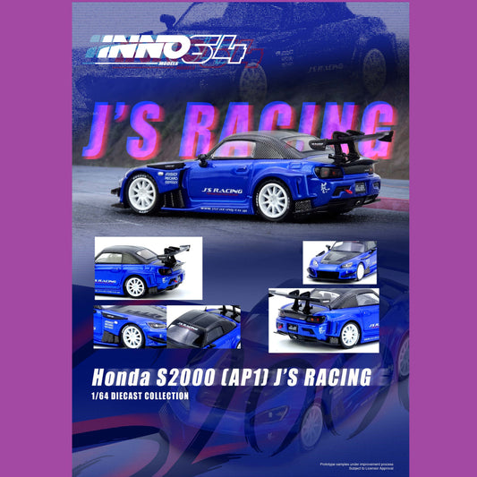 PREORDER INNO64 1/64 HONDA S2000 J'S RACING Blue IN64-S2000JS-BLUE (Approx. Release Date : MARCH 2026 subject to the manufacturer's final decision)