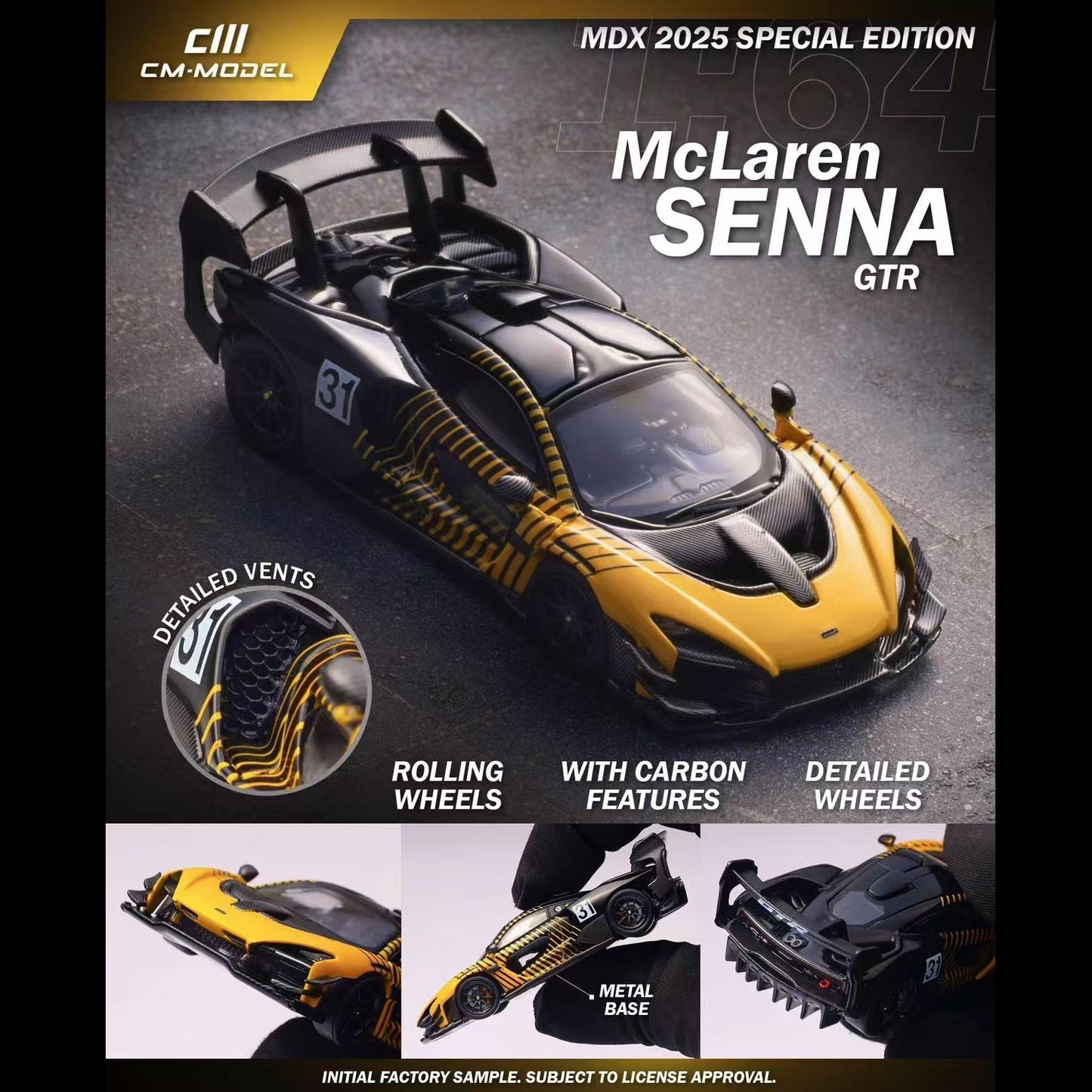 CM MODEL 1/64 Mclaren SennaGTR MDX 2025 Special Edition CM64-SennaGTR-MDX25