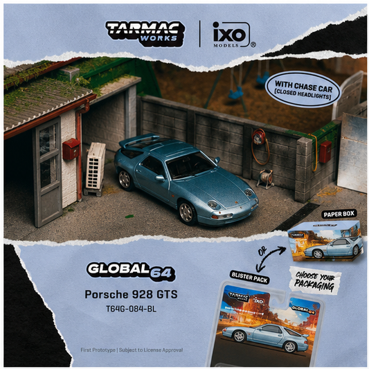 PREORDER Tarmac Works GLOBAL64 1/64 Porsche 928 GTS Blue Metallic T64G-084-BL (Approx. Release Date :  SEP 2026 subject to manufacturer's final decision) **Chase cars are randomly packed**