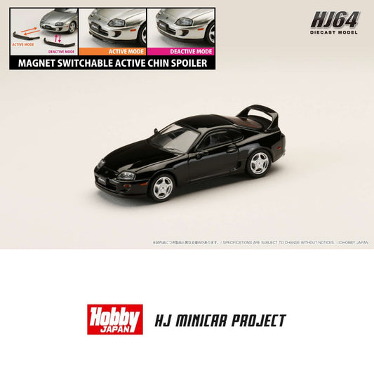 HOBBY JAPAN 1/64 Toyota SUPRA RZ (JZA80) with Active Spoiler Parts Black HJ642042BK