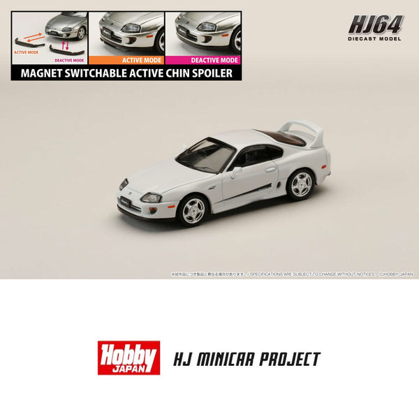 PREORDER HOBBY JAPAN 1/64 Toyota SUPRA RZ (JZA80) GENUINE CUSTOMIZED VERSION with Active Spoiler Parts White HJ643042W (Approx. Release Date : Q2 2024 subjects to the manufacturer's final decision)