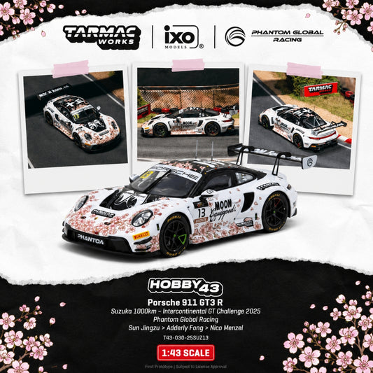 PREORDER TARMAC WORKS 1/43 Porsche 911 GT3 R Suzuka 1000km - Intercontinental GT Challenge 2025 Phantom Global Racing Sun Jingzu / Adderly Fong / Nico Menzel T43-030-25SUZ13 (Approx. Release Date :  Q4 2026 subject to manufacturer's final decision)