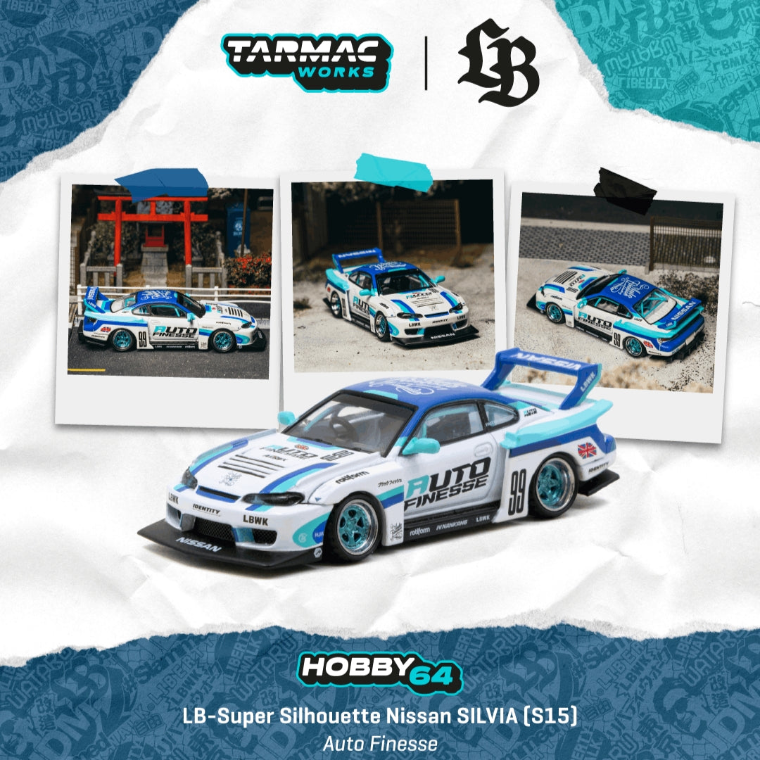 PREORDER TARMAC WORKS 1/64 LB-Super Silhouette Nissan SILVIA (S15) Auto Finesse T64-091-AF (Approx. Release Date :  Q4 2026 subject to manufacturer's final decision)