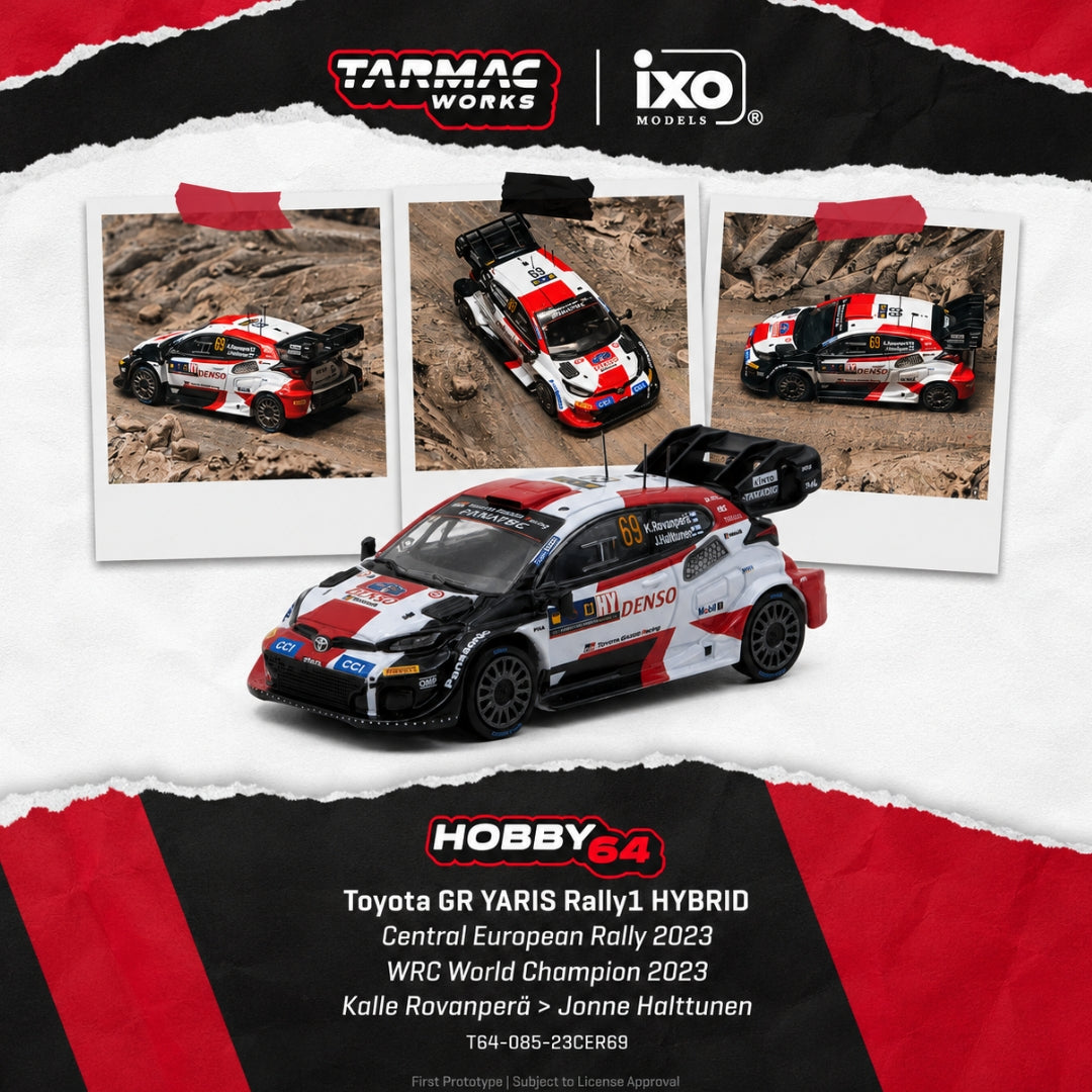 PREORDER TARMAC WORKS 1/64 Toyota GR YARIS Rally1 HYBRID Central European Rally 2023 WRC World Champion 2023 Kalle Rovanperä / Jonne Halttunen T64-085-23CER69 (Approx. Release Date :  Q4 2026 subject to manufacturer's final decision)
