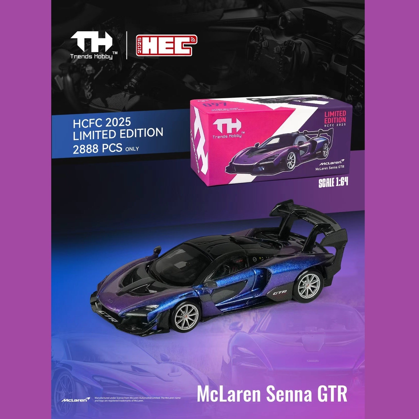 Trends Hobby 1/64 McLaren Senna GTR Magic Purple HCFC 2025 Limited Edi ...
