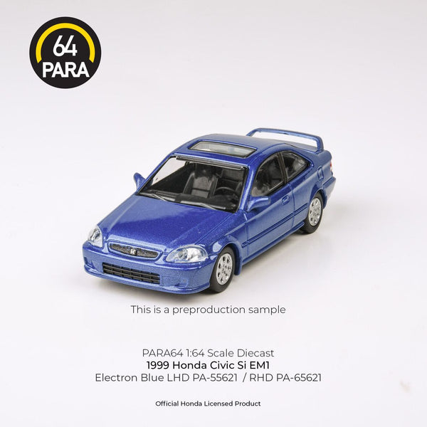 PARA64 1/64 1999 Honda Civic Si EM1 – Electron Blue Pearl LHD PA-55621