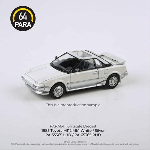 PARA64 1/64 1985 Toyota MR2 MK1 – White/ Silver LHD PA-55365