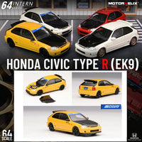 PREORDER MOTORHELIX 64INTERN SERIES 1/64 Honda Civic Type R EK9 Customized Version Spoon Sunlight Yellow M65013 (Approx. Release Date: Q1 2025 and subject to the manufacturer's final decision)