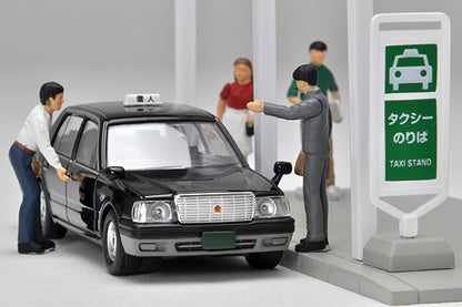 TOMYTEC Tomica Limited Vintage Neo Diocolle 64 04b Taxi stand (Toyota Crown Comfort included)