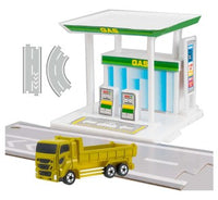 F-Toys Confect. Tomica Assembly Town 5 - #4 Gas Station + Isuzu Giga Dump Truck