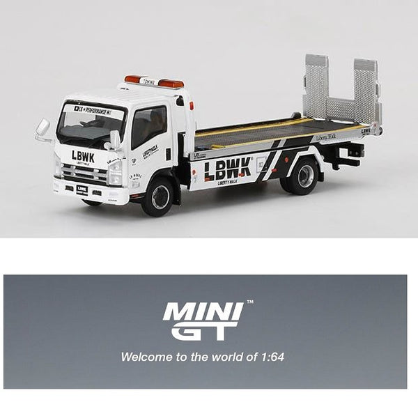 MINI-GT Isuzu ELF 車両積載車 LBWK ブラック 右ハンドル-