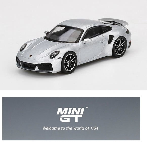MINI GT 1/64 Porsche 911 Turbo S GT Silver Metallic LHD MGT00354-L