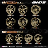 BNDS 1/64 ABS Wheel & Tire Set of 10 (GD) GOLD