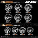 BNDS 1/64 ABS Wheel & Tire Set of 10 (SR) SILVER