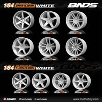 BNDS 1/64 ABS Wheel & Tire Set of 10 (WH) WHITE
