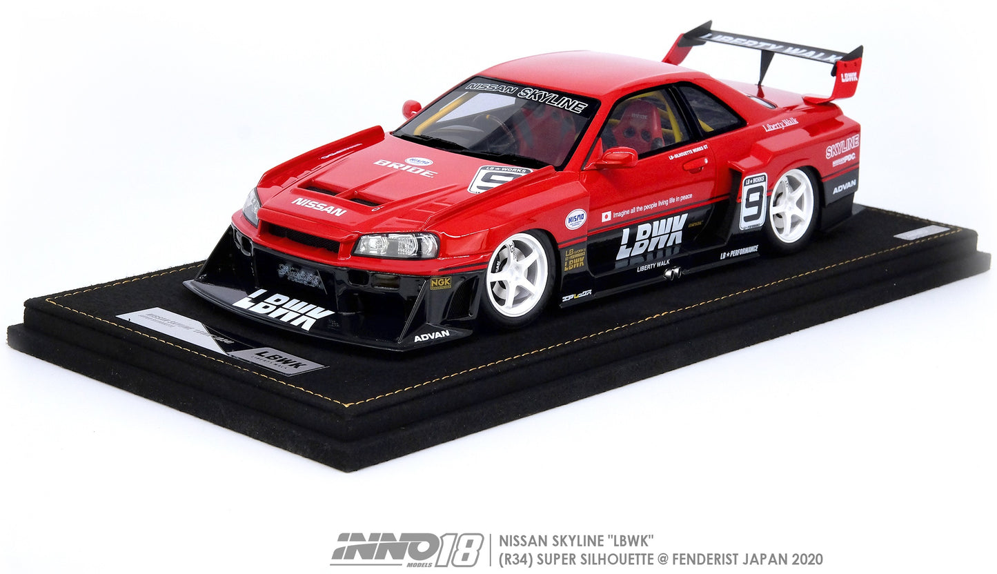 INNO18 1/18 RESIN NISSAN SKYLINE "LBWK" (ER34) SUPER SILHOUETTE @FENDERIST JAPAN 2020 IN18R-R34-FJ2020