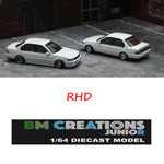 BM Creations JUNIOR 1/64 Toyota 1996 Corolla AE100 White  RHD with Extra Wheels, Lowering Parts and Extra Bumper 64B0120