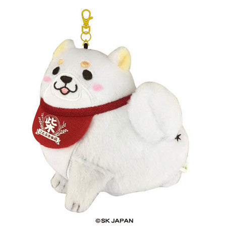Chuken Mochi Shiba Card Holder with Retractable Chain 13270 White